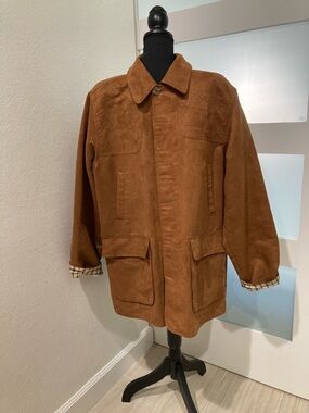 Men's Luxurious Classic Brown • Soft Faux Suede • Fully Lined Jacket • Large